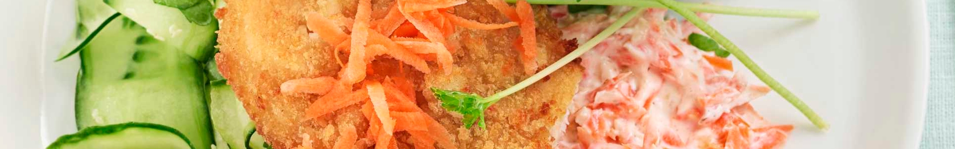 Філе тріски із моркв’яним соусом дзадзикі та пюре брокколімос